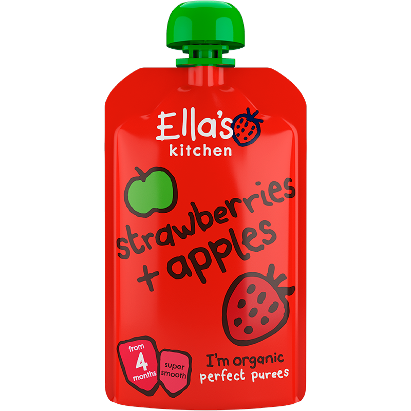 Ellas Kitchen Babymos Jordbær/Æble Ø 4 Mdr - 120 gr