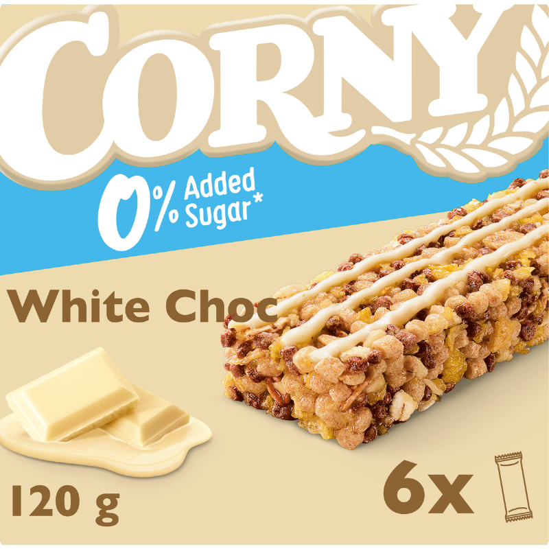 Corny 0% Added Sugar White Chocolate (6x20 g)
