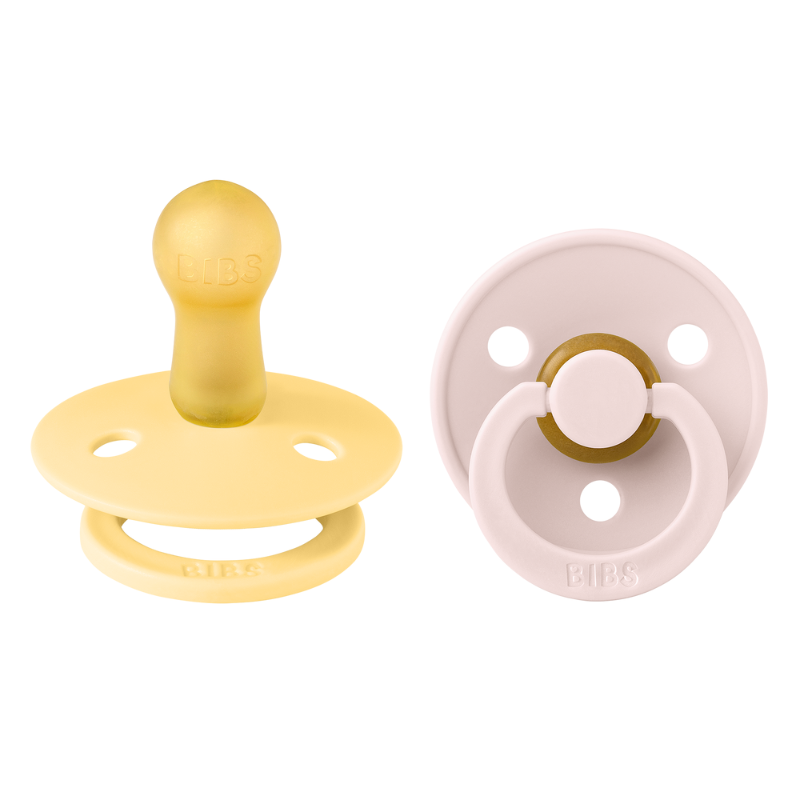 Bibs Pacifier Colour Latex Size 2 Pale Butter/Petal (1 sæt)