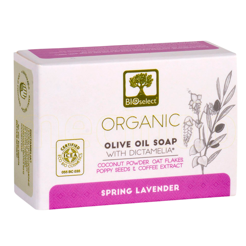 Bioselect Pure Olive Oil Soap Håndsæbe Spring Lavender - 80 gr.