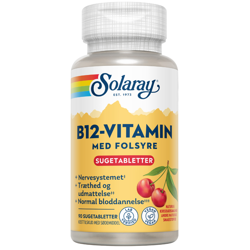 Solaray B-12 vitamin med folsyre (90 tabl)