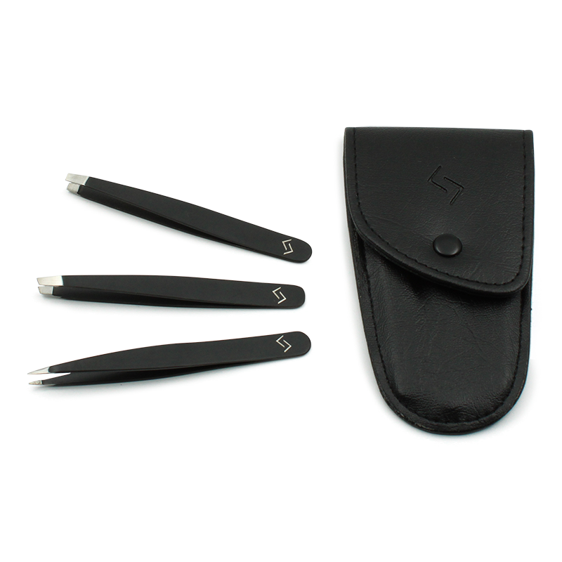 Njord Eyebrow Tweezer Set Black - 1 sæt.