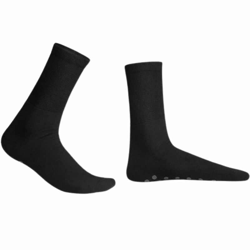 Kilde Bomulds Anti-Skrid Komfort & Diabetes Strømpe Sort Str. S 35-38 (1 sæt)