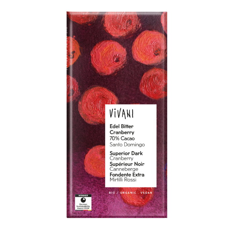 Vivani Mørk Med Tranebær Ø (80 g)